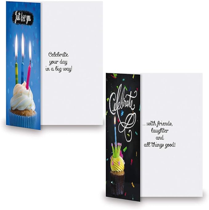 Current Bright Blackboard Birthday Greeting Card Value Pack – Set of 18 (9 Designs), Large 5 x 7 inches, Envelopes Included