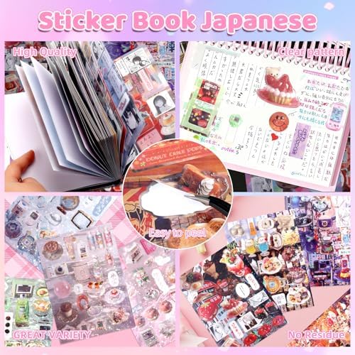 800Pcs Japanese Sticker Book for Journaling Adult, Cute Scrapbook Stickers - Image 2
