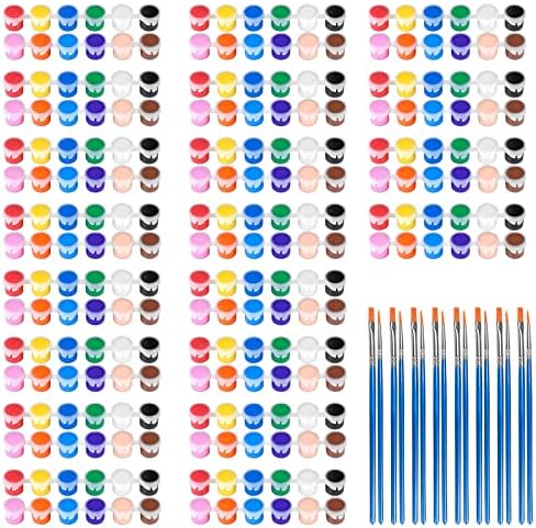 20 Pack Mini Acrylic Paint Set,12 Colors Acrylic Paints Strips for Adults Craft Paint,280 PCS Painting Kit Container Strips Storage, Perfect for Home Birthday Party Favors…… by MicoSim
