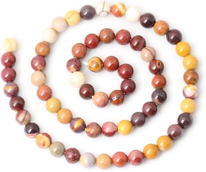 60PCS 6mm Natural Moonkaite Jasper Gemstone Round Loose Beads for Jewelry Making DIY Handmade 1 Strand 15"