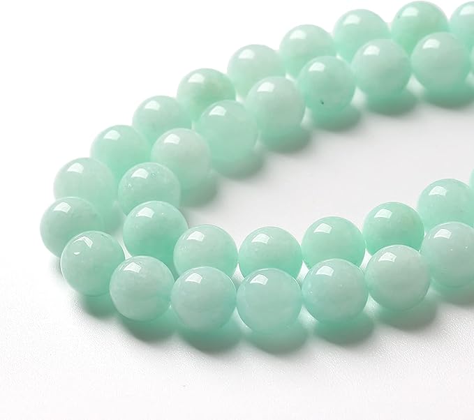36pcs 10mm Natural Blue Amazonite Stone Beads Round Loose Energy Healing Stone Beads for Jewelry Making DIY Bracelet 15 Inch (10mm, Blue Amazonite Stone)