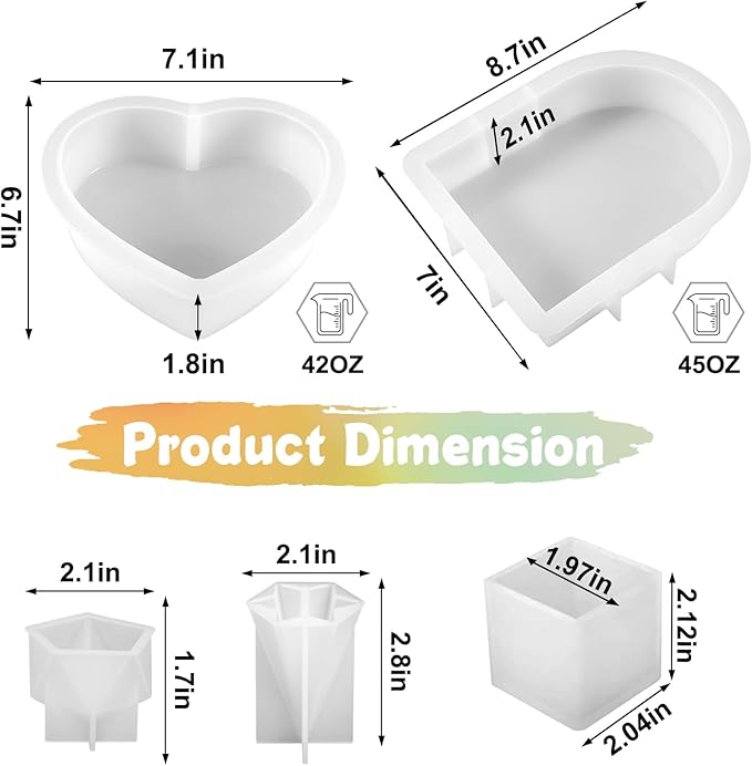 2PCS Resin Molds Silicone,Epoxy Resin Casting Craft Mold for Flower Preservation Bookends DIY Art (2)