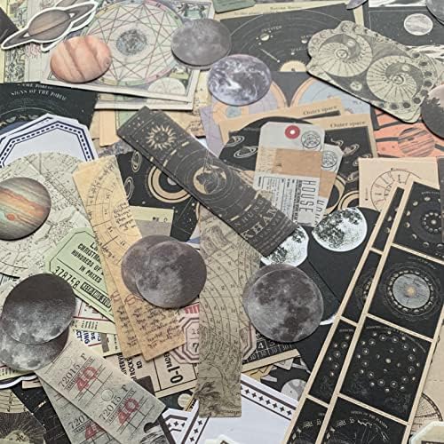 TIYPKE 200pcs Aesthetic Stickers - Vintage Scrapbook Stickers for Journaling, Bullet Journals, Scrapbooking, Space & Moon Themes - Image 4