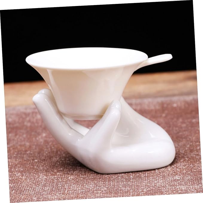 2 Sets Ceramic Tea Strainer with Ergonomic Handle White Tea Infuser and Creative Design