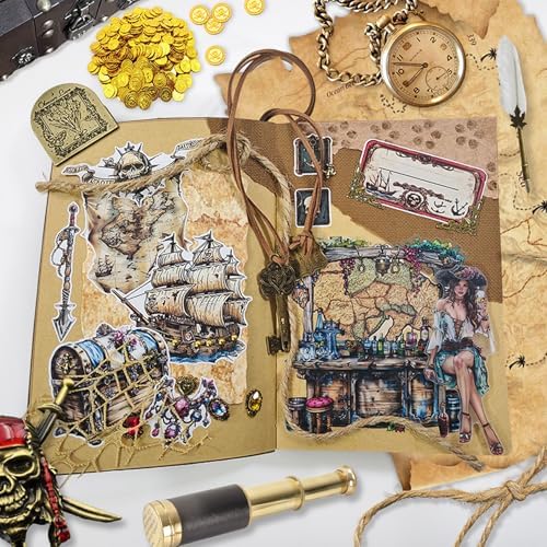 Snycler Under The Black Ship Theme Sticker Scrapbooking Supplies for Junk Journal, 20 Sheets PET Stickers - Vintage Journaling Stickers, Ephemera Sticker Book Pre Cut, Junk Journal Supplies, Planner - Image 4