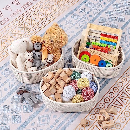 CubesLand Small Woven Baskets,Cute Baskets or Shelf Set 2 - Image 2