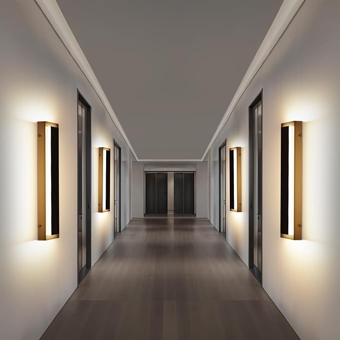 15.7’’ Outdoor Wall Light Fixtures, Modern Wall Sconces, Exterior Lighting Fixtures, 3000K Warm White, IP65 Waterproof, Corrosion-Resistant, Outside Lights for House, Porch, Garage - 1 Pack