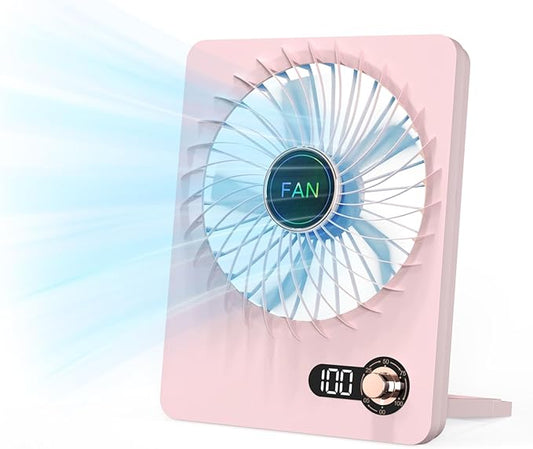 Mini Portable Fan, Silent Rechargeable Desk & Handheld with Adjustable Speeds & Angles, Long-Lasting Battery, Light Personal Wireless Cooling for Office, Bedroom, Classroom, Travel