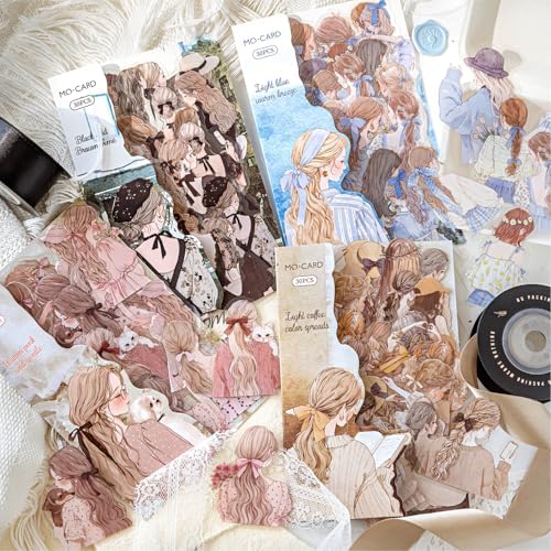 Alideco 120pcs Scrapbook Stickers Vintage Casual and Artsy Girl Scrapbooking Junk Journal Crafts Embelishment Decoration Stickers (zhuanshenshike) - Image 3