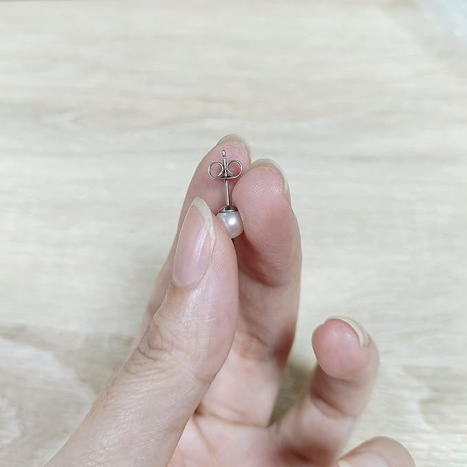 6pcs Pure Titanium Earring Backs Replacements Suit for 0.7-0.8mm Posts, Hypoallergenic Earring Backs for Studs for Women Girls Men Sensitive Ears, Secure Ear Locking for Stud Earrings Nut for Posts