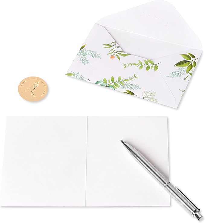 Papyrus Thank You Cards with Envelopes, Simple Leaf (14-Count)