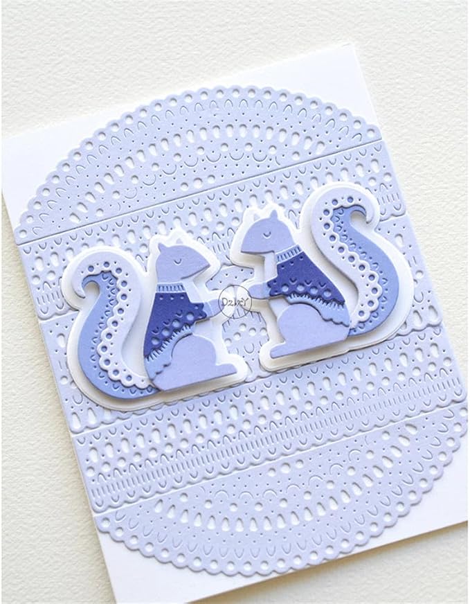 DzIxY Shadow Patchwork Squirrel Leaves Metal Cutting Dies for Card Making Kit Embossing Paper Die Cuts Set Scrapbook Stencils Supplies Machine Templates