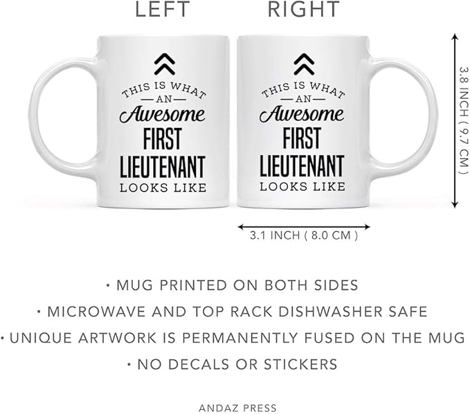 Andaz Press 11oz. Ceramic Coffee Tea Mug Thank You Gift, This is What an Awesome First Lieutenant Looks Like, 1-Pack, Birthday Christmas Gift Ideas Coworker Him Her, Includes Gift Box