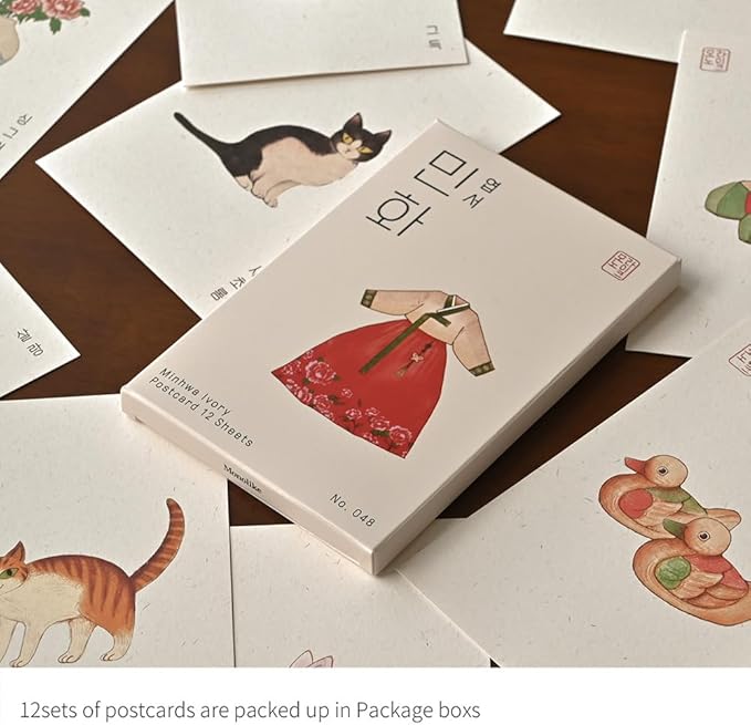 Monolike Minhwa Ivory Single Card - Mix 12 pack Postcards