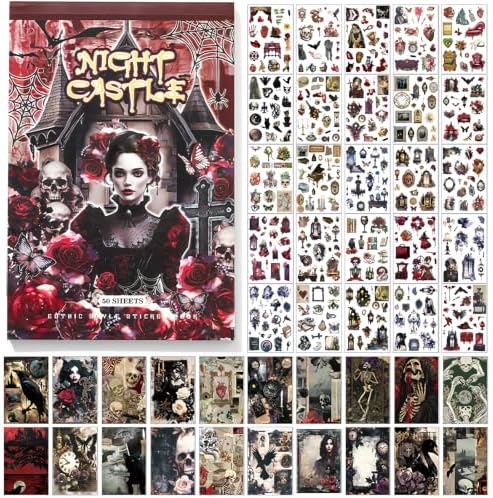 500PCS Washi Stickers for Scrapbook Supplies,Gothic Castle Scrapbook Paper by Lciyioc