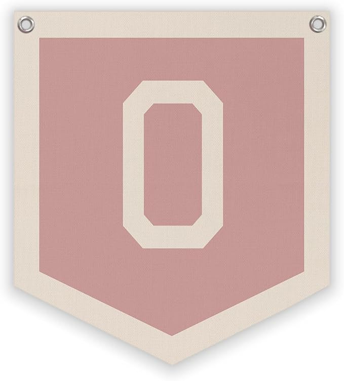 Lacama Pink Initial Personalized Preppy Banner, Baby Shower Decor Gifts, Wall Decor for Women Teen Girl, Vintage Room Decor Toddler Room Bedroom Playroom Front Door Birthday Gift(O)