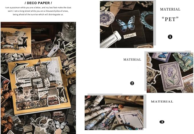 Alideco 100pcs Vintage Scrapbook Supplies Pack for Art Journaling Bullet Junk Journal Planners DIY Paper Stickers Craft Kits Notebook Collage Album Aesthetic Cottageco (baiyehuange)