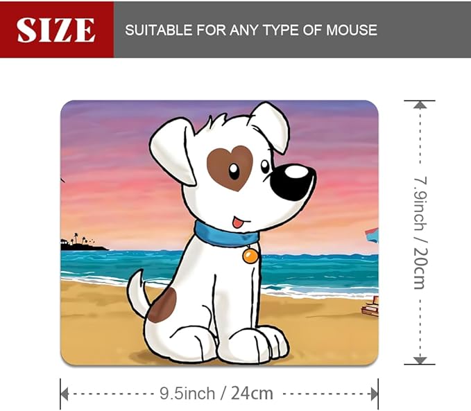 White Dog Texture Mouse pad, Square Waterproof and Anti Slip Mouse pad for Office laptops