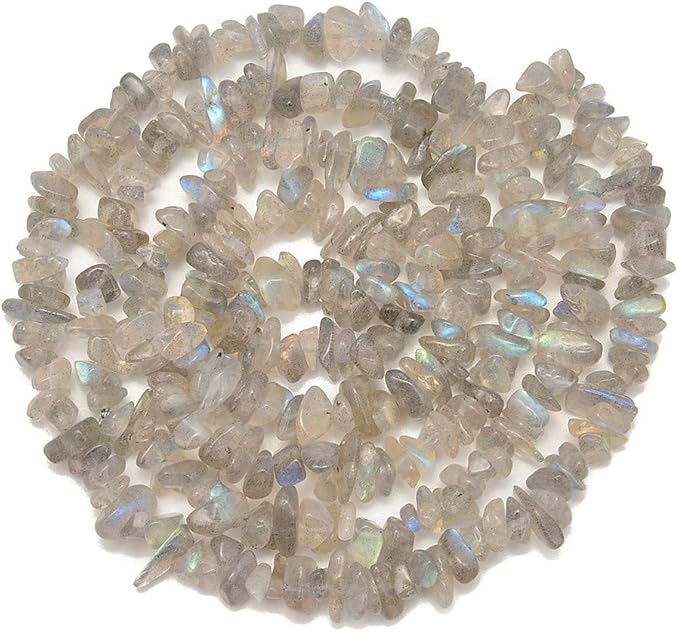 Gemstone Chips Natural Labradorite3-5mm Healing Crystals Waist Bracelets Necklace Kit Irregular Stone DIY Crafts Design Jewelry Making Approxi 32 inch