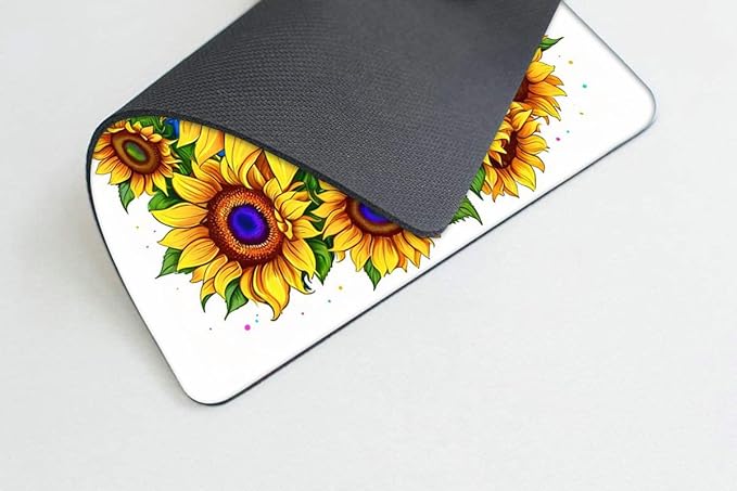 Square Mouse Pad Sunflower,Gaming Mouse Pads for Desk,Soft Computer Waterproof Non-Slip Mouse Mat