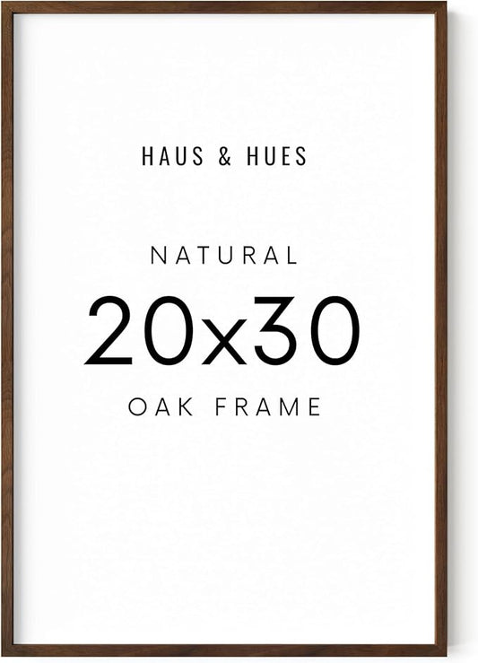 HAUS AND HUES Picture Frame, 20 x 30 inches, Walnut, Poster Frame, Natural Wood, Contemporary Style, Housewarming Gift