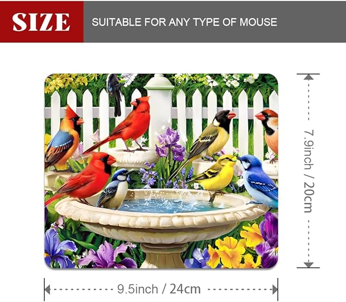 Bird Texture Mouse pad, Square Waterproof and Anti Slip Mouse pad for Office laptops