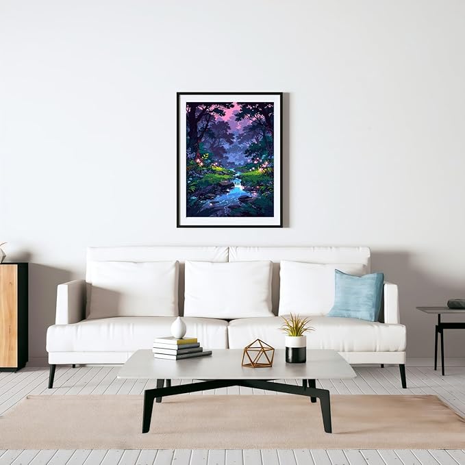 Mosaflare Paint by Numbers for Adults Beginner, Forest Rivulet Adult Paint by Number Kits on Canvas, DIY Landscape Acrylic Oil Easy Painting by Numbers for Home Wall Decor 16X20 inch (Without Frame)