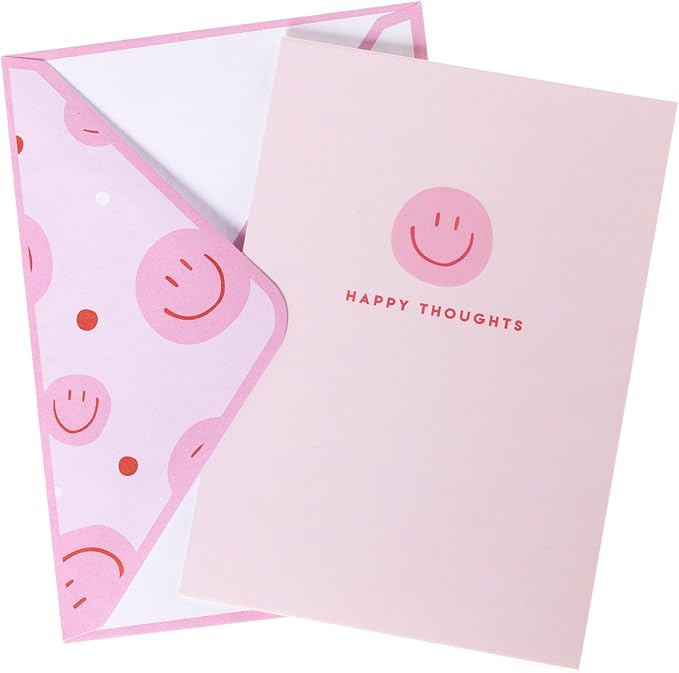 Graphique Smiley Face Boxed Cards, 16 Pack Set, All Occasion Greeting Cards with Envelopes, Blank Inside for Personalized Notes, 3.25" x 4.75"