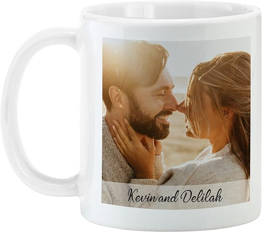 Let's Make Memories Personalized Photo Mug with Message - Custom Coffee Mug - Christmas Holiday Stocking Stuffer - 11oz - White Handle