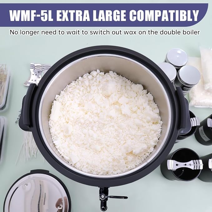 TOAUTO 10Lbs Wax Melter for Candle Making - Candle Wax Melting Pot with Faster Pour Spout and Temperature Controller, No Cloggy and Easy Clean Up