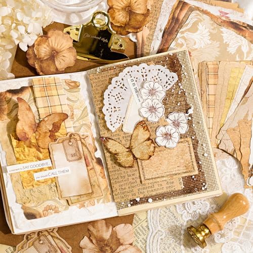 100 Sheets Vintage Scrapbook Papers Journaling Scrapbooking Supplies Kit - Image 3