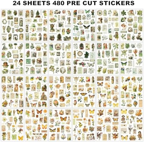 Vintage Scrapbook Stickers 24 Sheets 480 Precut People Stickers for Scrapbooking Washi Sticker for Journaling Vintage Junk Journal Supplies - Image 3