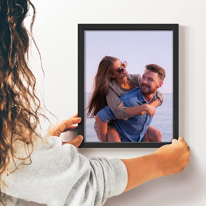 Renditions Gallery 8X10 Custom Photo Prints with Real Wood Picture Frames. Create Personalized Photos with Peel & Stick Photo Frames. Single, Black Frame
