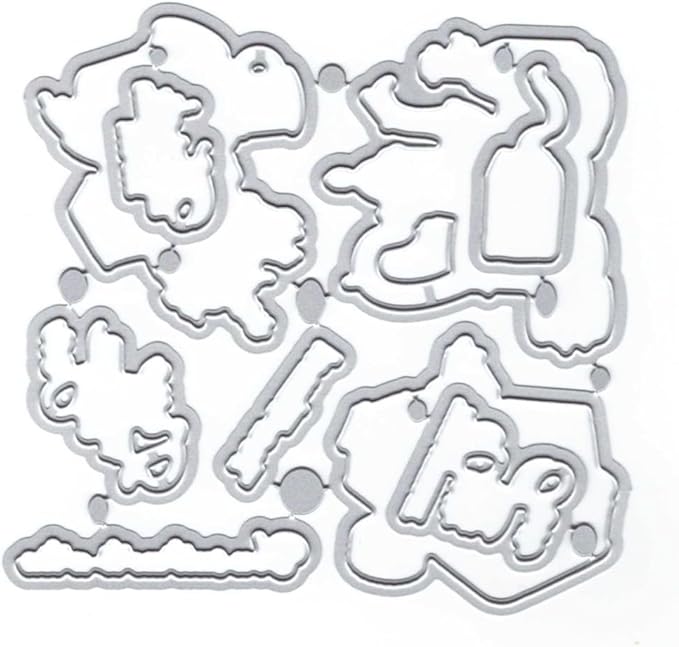 Teapot Cup Biscuits Stamps and Cutting Dies for Card Making DIY Transparent Silicone Clear Stamp and Metal Die Cuts Sets for Scrapbooking Paper Greeting Cards Decor Seals Craft Supplies