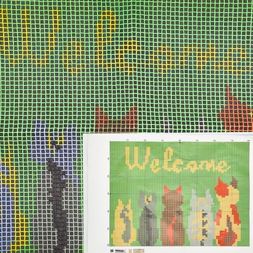 Howie's Latch Hook Kit, DIY Cats Rug Crochet Yarn Kits for Adults, Color Preprinted Pattern Embroidery Decoration (Cats-Night, 19.69 x 14.96 inch) - Image 5