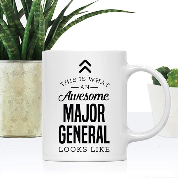 Andaz Press 11oz. Ceramic Coffee Tea Mug Thank You Gift, This is What an Awesome Major General Looks Like, 1-Pack, Birthday Christmas Gift Ideas Coworker Him Her, Includes Gift Box
