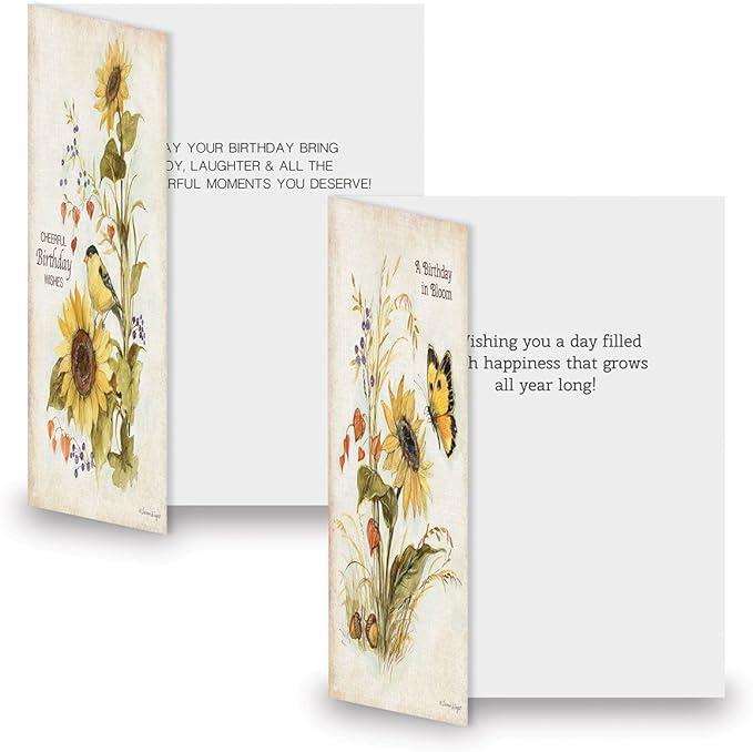 Current Autumn Sunflower Greeting Cards- Set of 18 Large 5 x 7-Inch Folded Cards, Holiday Card Value Pack, Envelopes Included