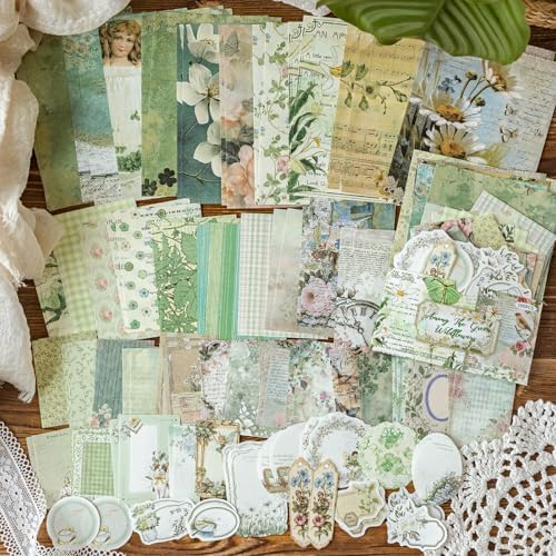 400 Sheets Floral Scrapbook Paper, 4 Packs Junk Journal Scrapbooking Supplies for Journaling, Scrapbooking Embellishments, Planner, Card Making, Collage - Image 5
