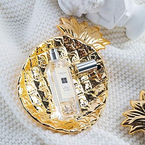 Lependor Ceramic Plate Jewelry Tray Jewelry Holder Jewelry Display - Ring Dish - Organizer for Keys - Phone - Jewelry - Watch - Wallet -Trinket - Best Wedding/Birthday - Big Size Golden Pineapple - Image 5