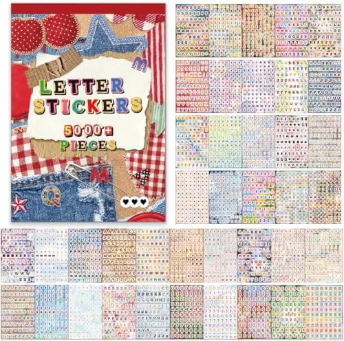 Stickers Book for Scrapbook Supplies,5000+ Letter Scrapbook Sticker for Art by Lciyioc