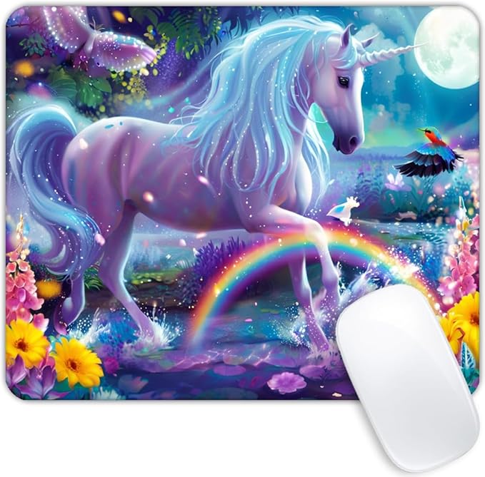Square Mouse Pad Shining Unicorn,Gaming Mouse Pads for Desk,Soft Computer Waterproof Non-Slip Mouse Mat