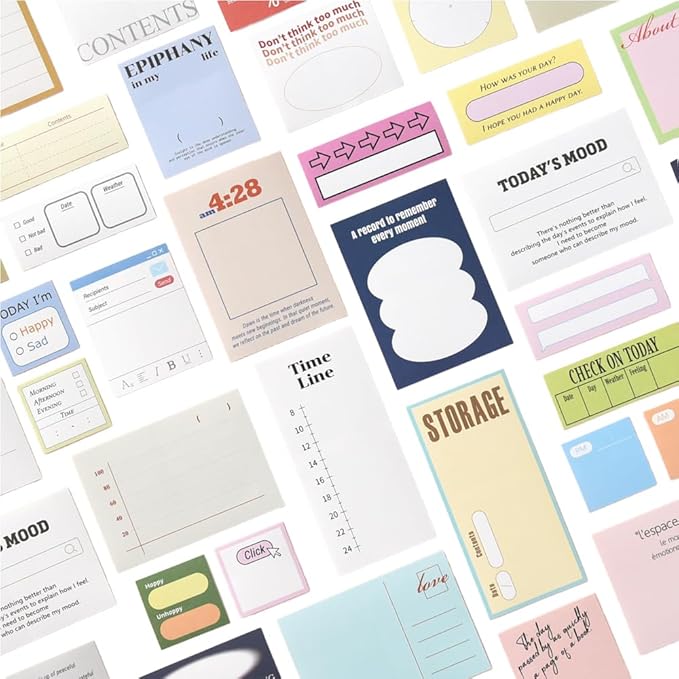 Monolike Today's Record Sticker Pack (102Pcs) - Variety Pack, Journal, Scrapbook, Waterproof, Fancy Sticker