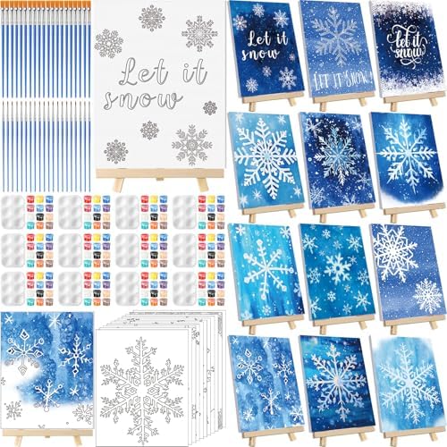 Zhanmai 12 Set Paint and Sip Kit for Adult 8''x10'', Winter Snowflake by Zhanmai