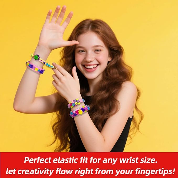 BOLVISEP Friendship Bracelet Making Kit for Girls, 6-12 Year Old Girl Christmas Birthday Gifts, Arts and Crafts Kits for Kids, Kid Rubber Band Bracelet Making Kit with Charm (Butterfly&Flower) 488PCS