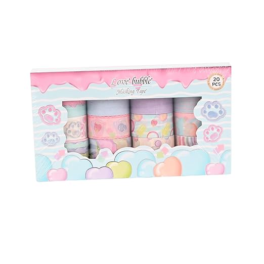 MAFELOE Washi Tape Set, Decorative Adhesive Supplies for Scrapbook, Arts & Crafts, 2 Meters Long 20 Rolls- Cute Series Suit-TGXL