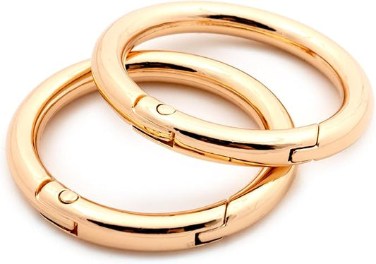 O Ring Spring, 10 PCS Opening Snap Trigger Clip Buckle Charm Purse Making (Gold,1 1/5")