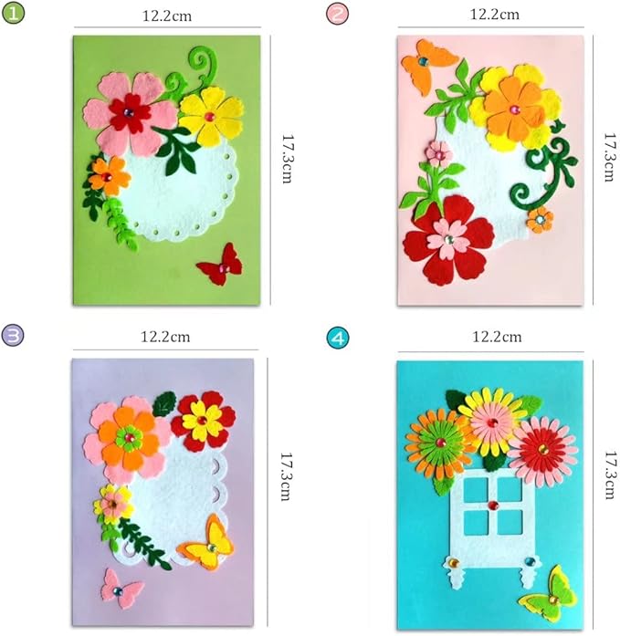 QIAONIUNIU Card Making Kits DIY Handmade Greeting Card Kits for Kids, Christmas Card Folded Cards and Matching Envelopes Thank You Card Art Crafts Crafty Set Gifts for Girls & Boys