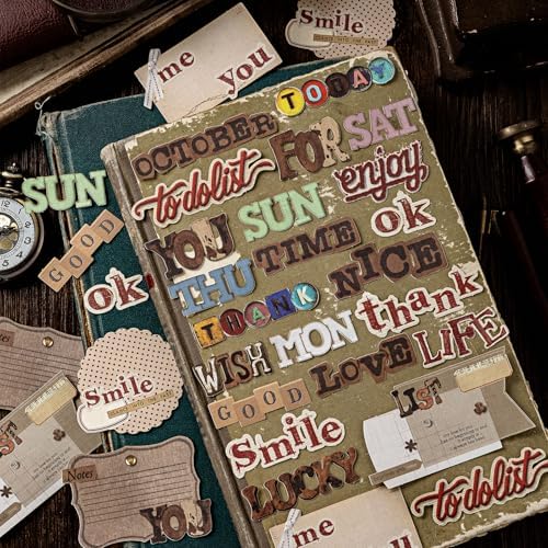300Pcs Vintage Aesthetic Stickers for Scrapbooking, 6 Themes Cute Linen Textured Scrapbook Stickers for Adults, Junk Journal Supplies, Journaling,Card Making, Notebook, DIY - Image 7
