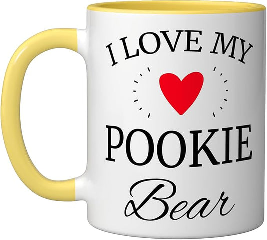 I Love My Pookie Bear Ceramic Mug, Yellow/White