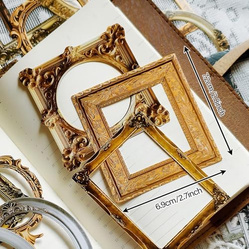 100 Pcs Vintage Frame Stickers Metallic - Image 5